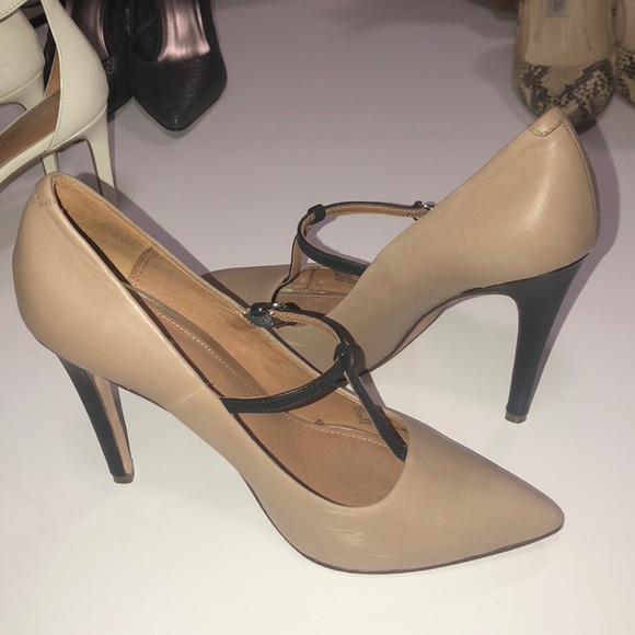 Coach Shoes - Nude Coach pumps w/ T strap- size 8